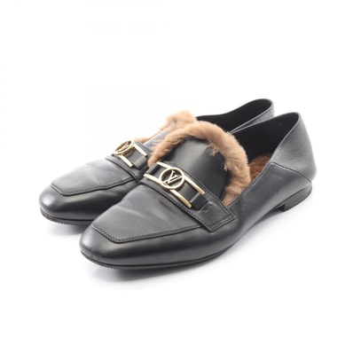 ルイ・ヴィトン LOUIS VUITTON ローファー 靴 レザー レディース ブラック系 / ブラウン系 【中古】