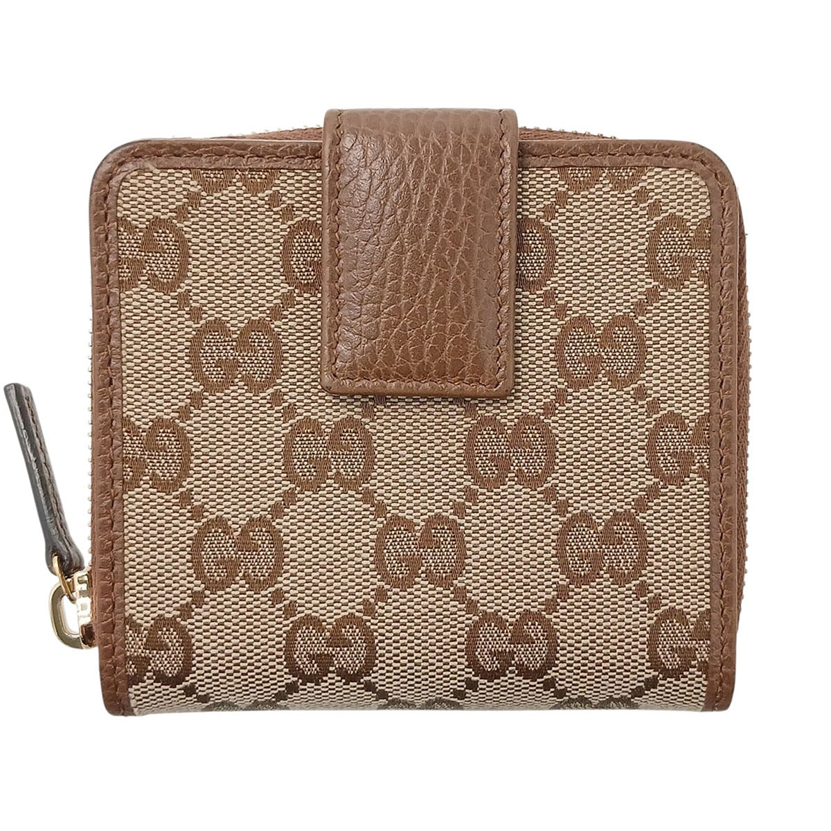 GUCCI グッチ GGキャンバス コンパクトウォレット 財布 二つ折り財布 346056 GGキャンバス ブラウン  レディース【中古】