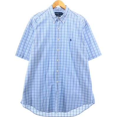 古着 ラルフローレン Ralph Lauren CLASSIC FIT 半袖 ボタンダウン チェックシャツ メンズXL相当/eaa548614