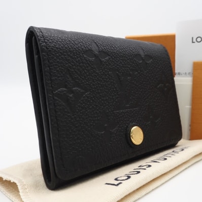 美品 LOUIS VUITTON ルイ・ヴィトン モノグラム アンプラント アンヴェロップカルトドゥヴィジット ノワール M58456 カードケース ブラック グレインカーフレザー メンズ