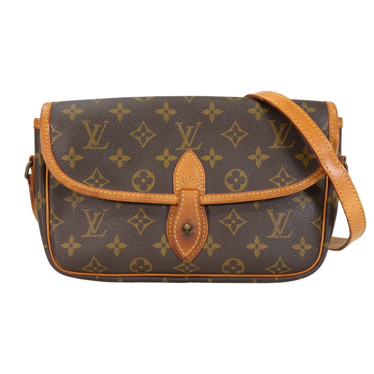 LOUIS VUITTON ルイ・ヴィトン ショルダーバッグ ジベシエール PM ブラウン モノグラム ゴールド金具 M42248 ABランク【中古】