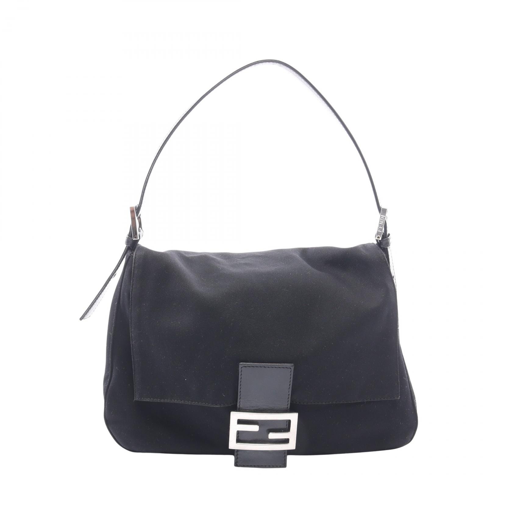 フェンディ FENDI マンマバケット ショルダーバッグ バッグ レザー ファブリック レディース ブラック系 【中古】