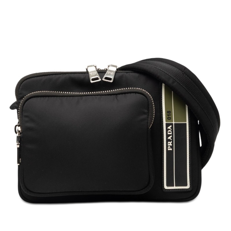 プラダ ロゴ ショルダーバッグ 2VH088 ブラック マルチカラー ナイロン ラバー レディース PRADA 【中古】