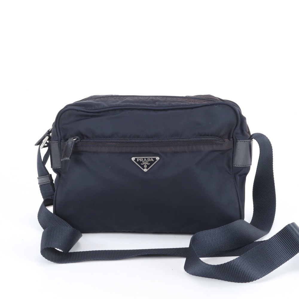 ■美品 プラダ テスート ナイロントライアングルロゴショルダーバッグ