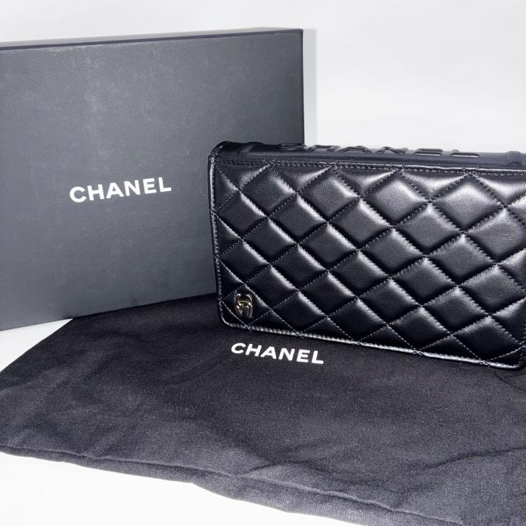 CHANEL シャネル ブックチェーンショルダー ショルダーバッグ マトラッセ ラムスキン ブラック ホワイト ゴールド金具 ★美品★ ★箱・袋・プレート付★