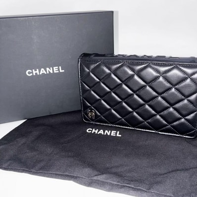 CHANEL シャネル ブックチェーンショルダー ショルダーバッグ マトラッセ ラムスキン ブラック ホワイト ゴールド金具 ★美品★ ★箱・袋・プレート付★