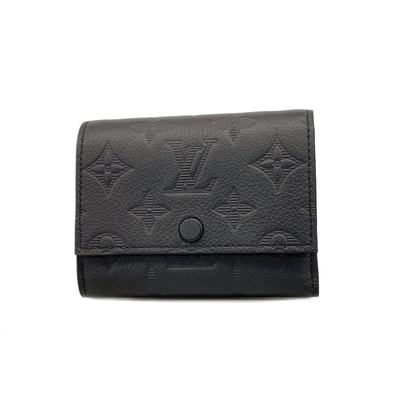 【6kc3062】ルイヴィトン 三つ折り財布 モノグラム・シャドウ ヴィクターウォレット M12635 ブラック【中古】メンズ