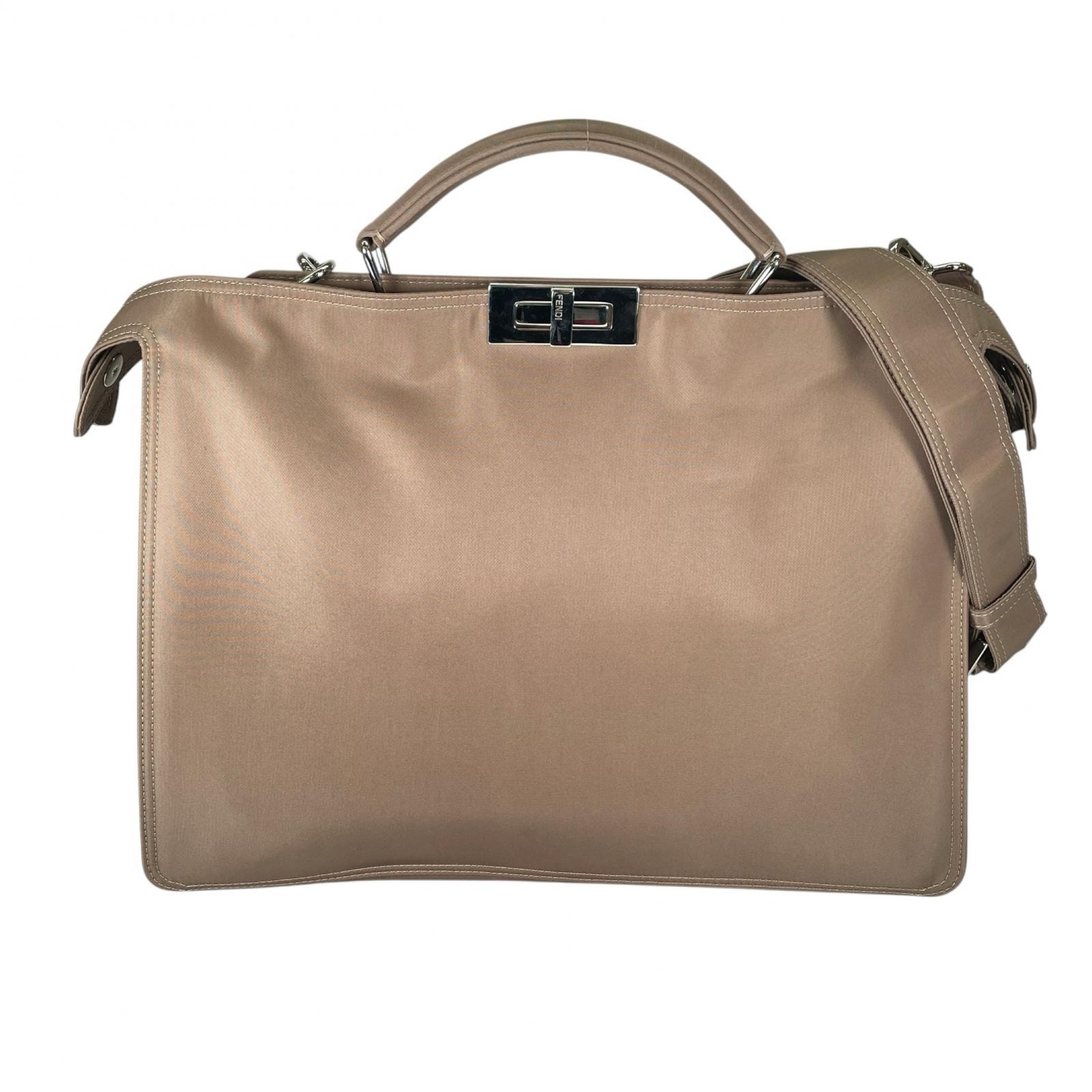 美品 FENDI フェンディ ピーカブー 7VA529 ビジネスバッグ ナイロン ベージュ レディース【中古】