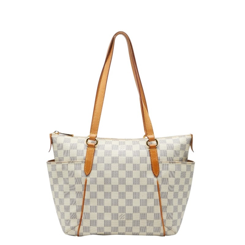 ルイ ヴィトン ダミエ アズール トータリーPM トートバッグ N51261 ホワイト PVC レザー レディース LOUIS VUITTON 【中古】