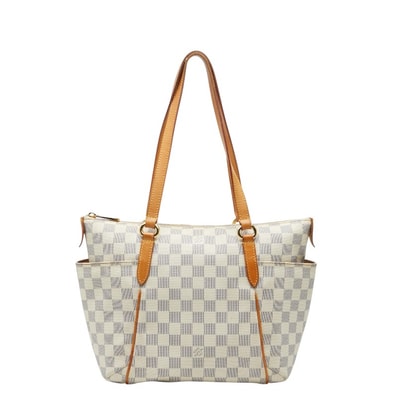ルイ ヴィトン ダミエ アズール トータリーPM トートバッグ N51261 ホワイト PVC レザー レディース LOUIS VUITTON 【中古】
