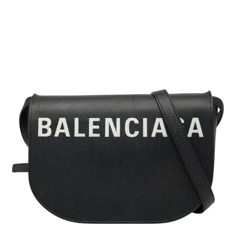 バレンシアガ ヴィル デイバッグ 斜め掛け ショルダーバッグ 542207 ネイビー ホワイト レザー レディース BALENCIAGA 【中古】