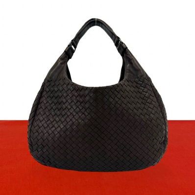 BOTTEGA VENETA ボッテガヴェネタ カンパーナ イントレチャート レザー ショルダーバッグ ブラウン
94380
