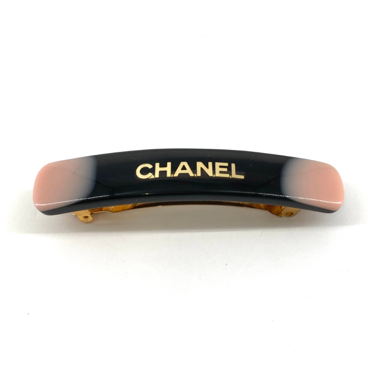 CHANEL(シャネル) ロゴ 01□A グラデーション バレッタ ピンク×ブラック