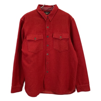 ダブルアールエル レッド ウールコットン シャツジャケット XL