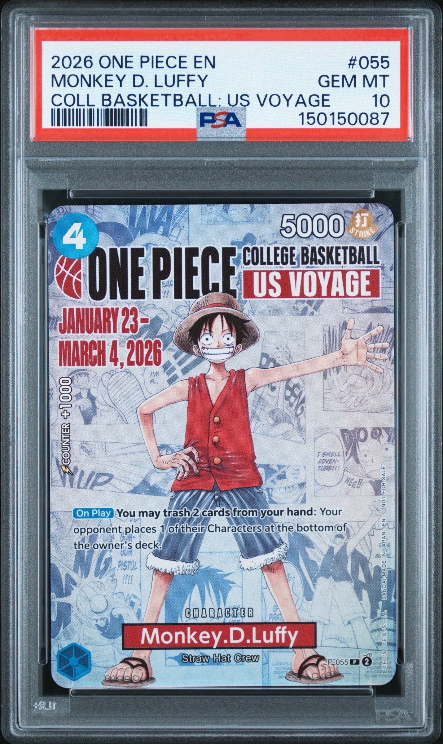 PSA10】モンキー・D・ルフィ：P (開封済) [P-055]【英語版