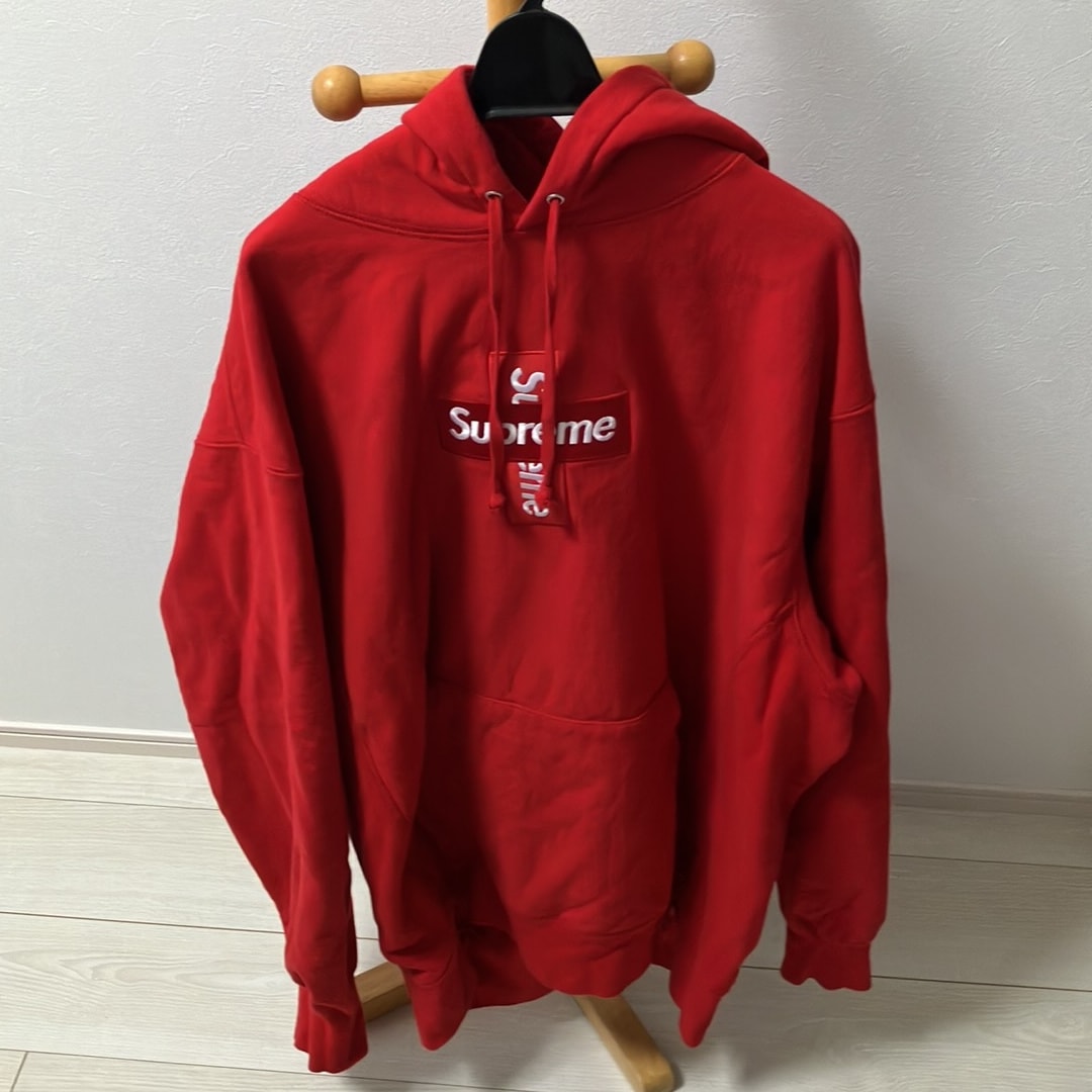 Supreme Cross Box Logo Hooded Sweatshirt "Red"