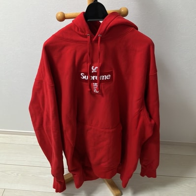Supreme Cross Box Logo Hooded Sweatshirt "Red"
