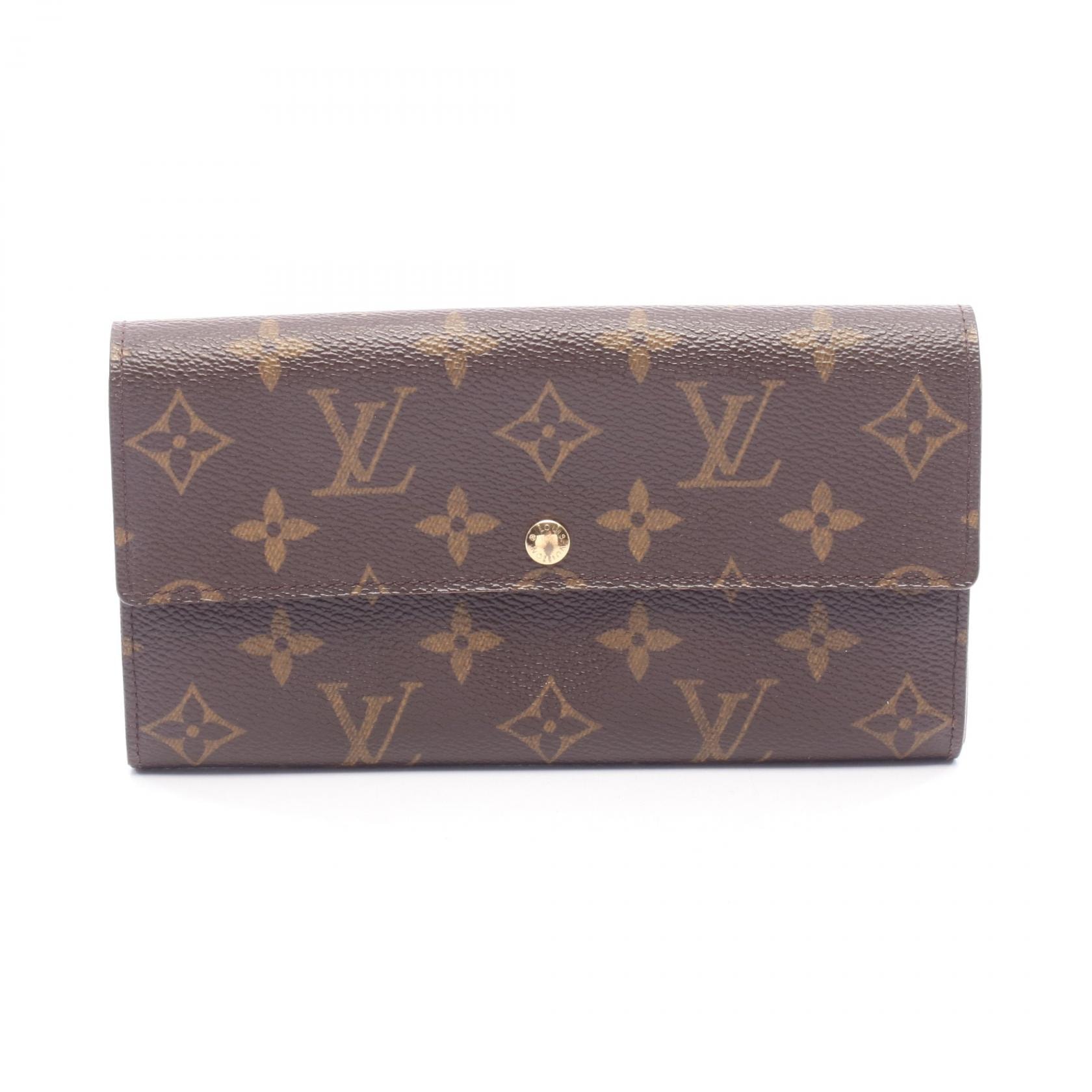 ルイ・ヴィトン LOUIS VUITTON ポシェット ポルト モネ クレディ モノグラム 二つ折り長財布 財布 PVC レディース ブラウン系 M61726 【中古】