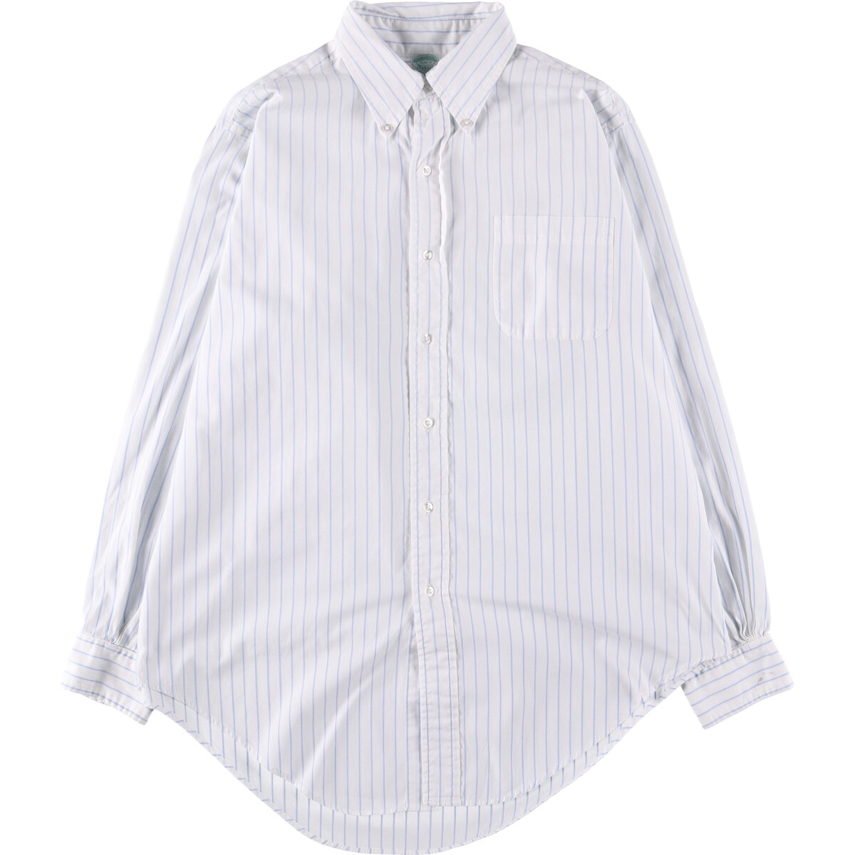 古着 ブルックスブラザーズ MAKERS コットン×ポリエステル長袖 ボタンダウンストライプシャツ USA製 メンズXL相当/eaa527813