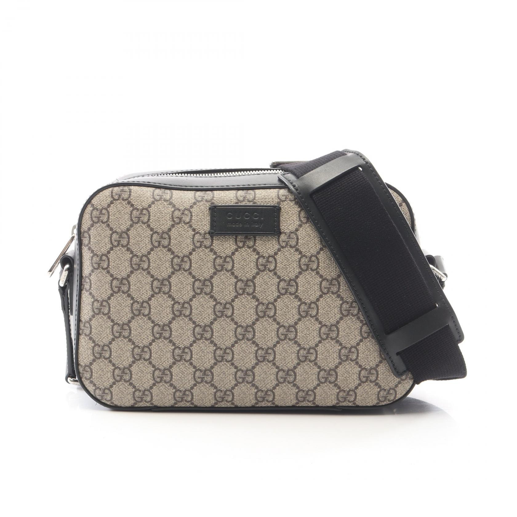 グッチ GUCCI GGスプリーム ショルダーバッグ バッグ PVCコーティングキャンバス レザー レディース ベージュ系 / ブラック系 450947 【中古】