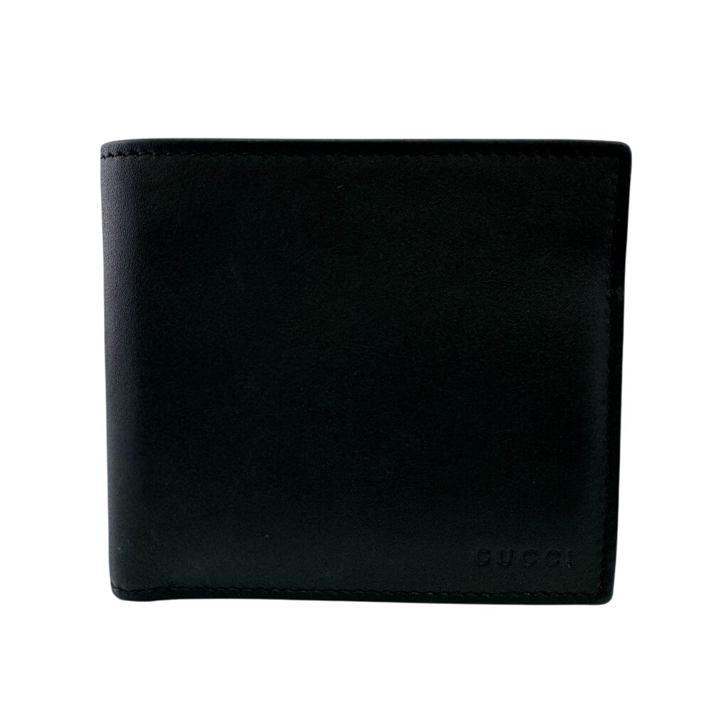 グッチ GUCCI 二つ折り財布 GGエンブレム コンパクトウォレット ロゴ 818946 ブラック
