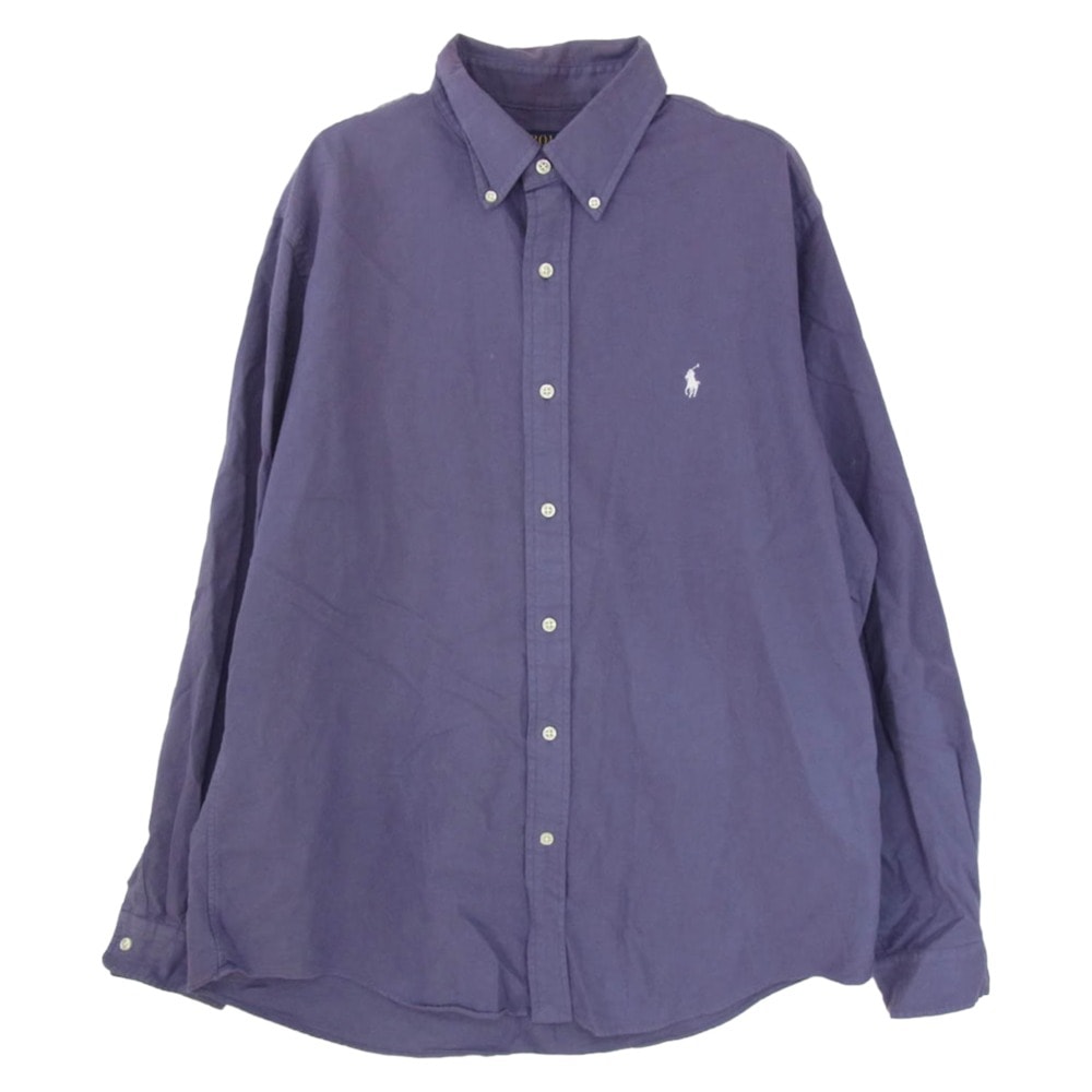 POLO RALPH LAUREN ポロ・ラルフローレン ポニー刺繍 クラシックフィット 長袖 ボタンダウン シャツ パープル系 LG【中古】