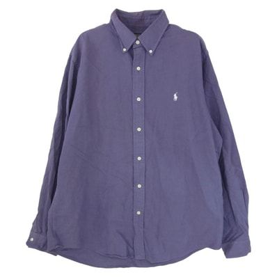 POLO RALPH LAUREN ポロ・ラルフローレン ポニー刺繍 クラシックフィット 長袖 ボタンダウン シャツ パープル系 LG【中古】