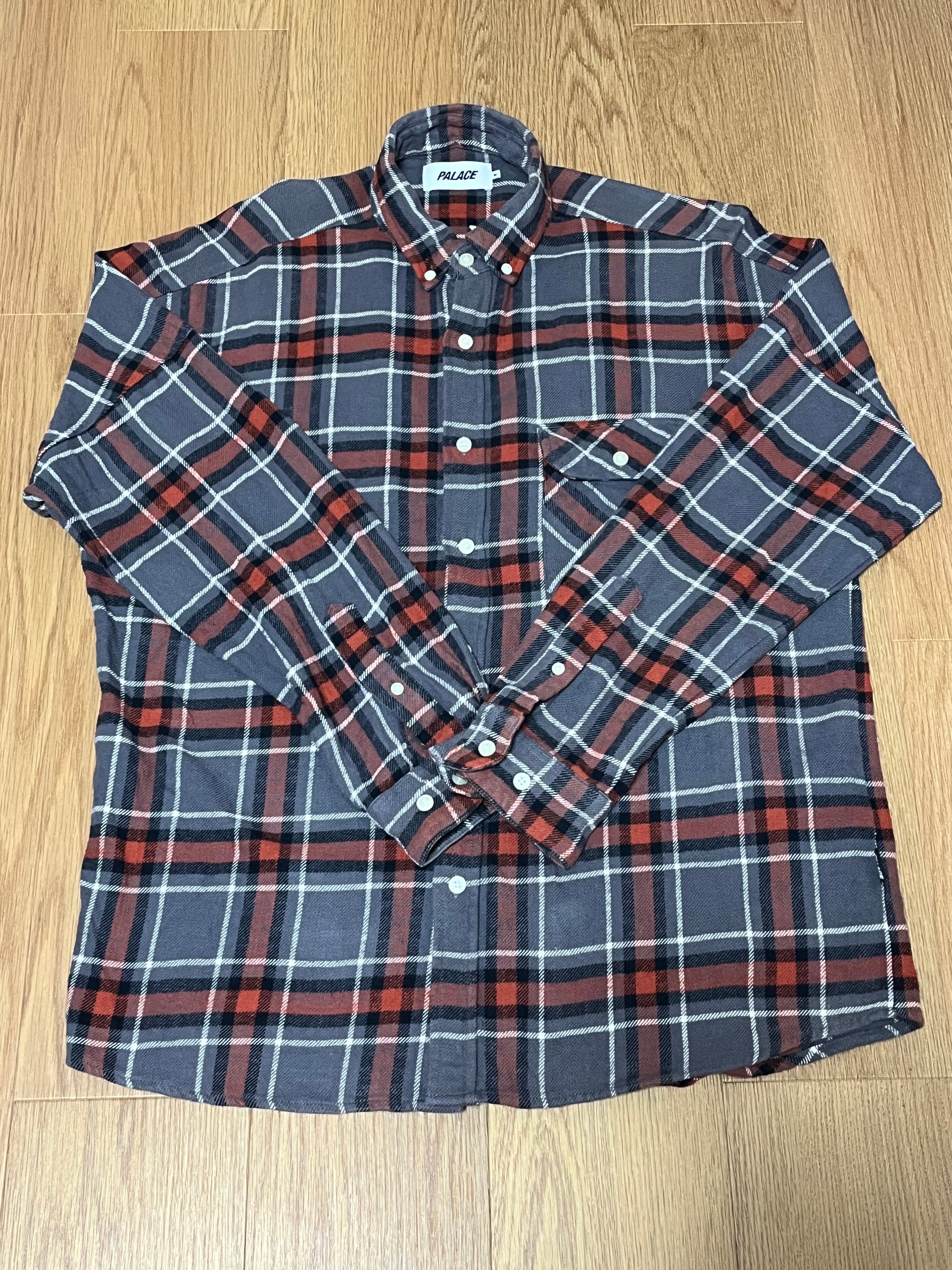 PALACE Flannel Drop Shoulder Shirt "Grey"