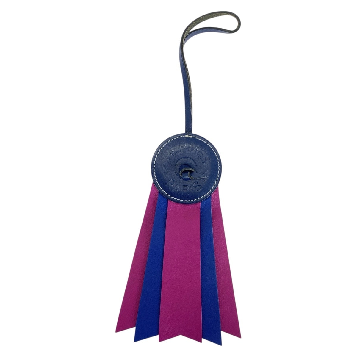 美品 HERMES エルメス パドックフロット ネイビー パープル アニョーミロ キーホルダー バッグチャーム 506201 【中古】