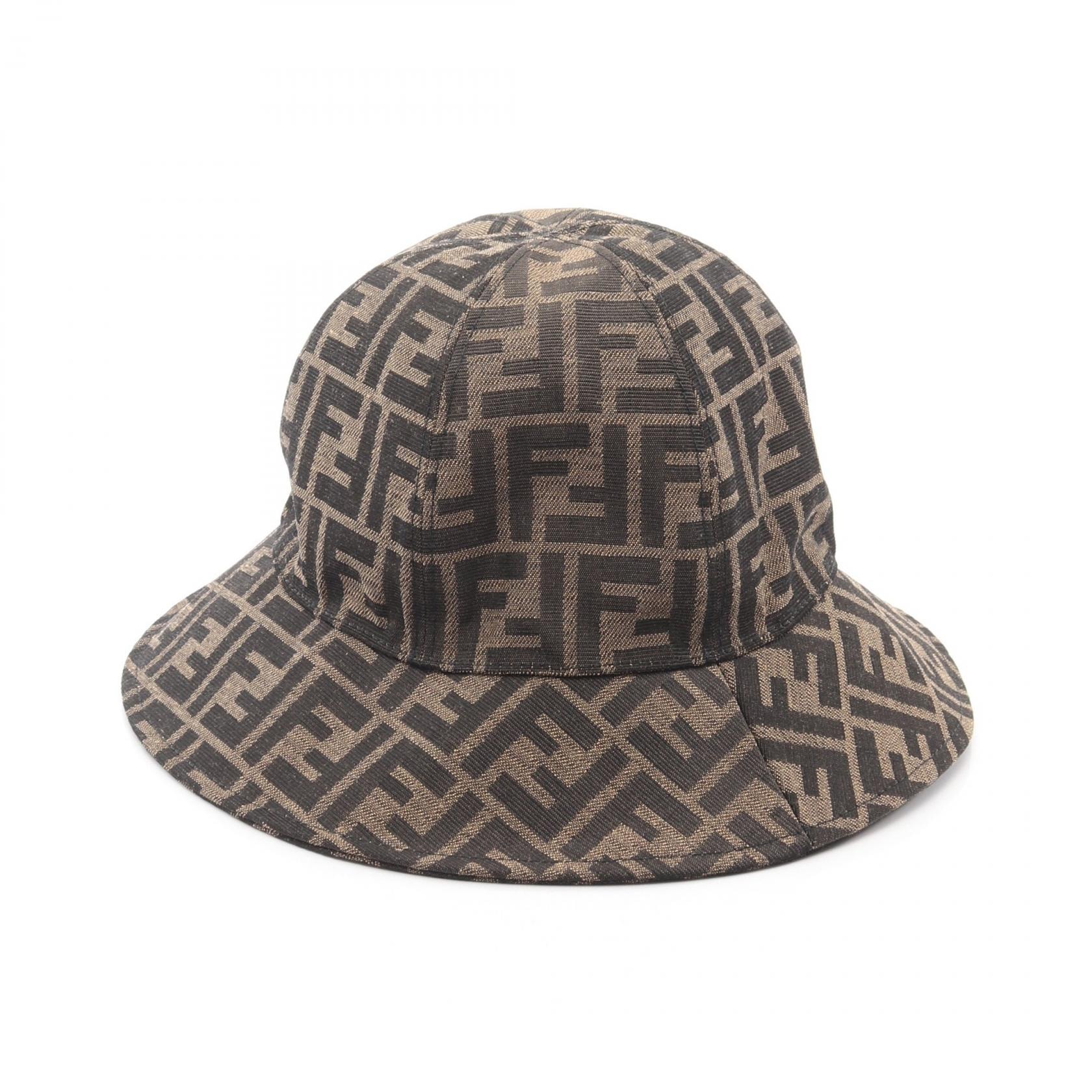 フェンディ FENDI ズッカ バケット キッズ ハット 帽子 ポリエステル レディース ブラウン系 / ブラック系 【中古】