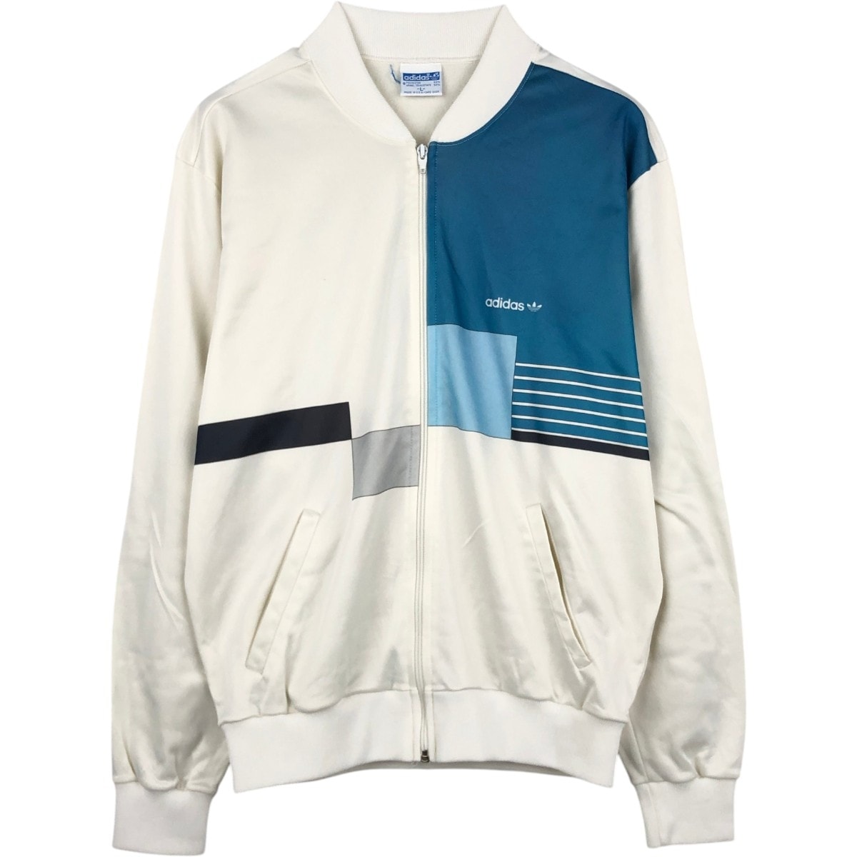 古着 80年代 アディダス adidas トレフォイルロゴ 切替 ジャージ トラックジャケット USA製 メンズL相当 ヴィンテージ/eaa673606