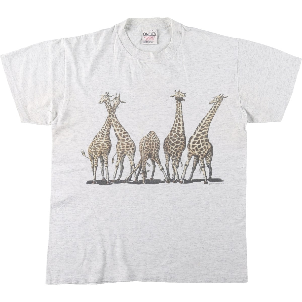古着 90年代 オニータ ONEITA アニマル柄 キリン柄 アニマルTシャツ USA製 メンズM相当/eaa656405