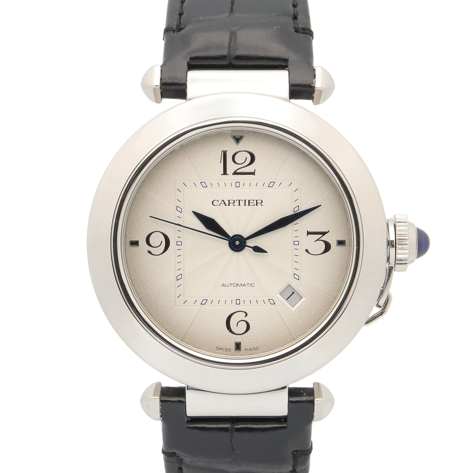 カルティエ CARTIER パシャ ドゥ カルティエ 腕時計 時計 ステンレススチール クロコ革 メンズ シルバー系 WSPA0010 【中古】