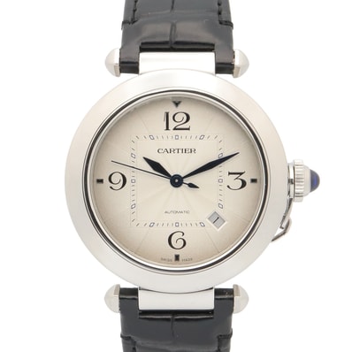 カルティエ CARTIER パシャ ドゥ カルティエ 腕時計 時計 ステンレススチール クロコ革 メンズ シルバー系 WSPA0010 【中古】