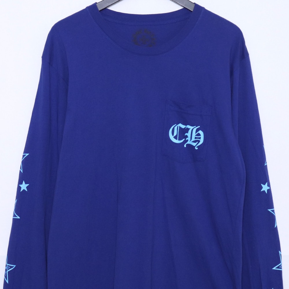 C (やや傷や汚れあり)】CHROME HEARTS スタープリント ロングスリーブT