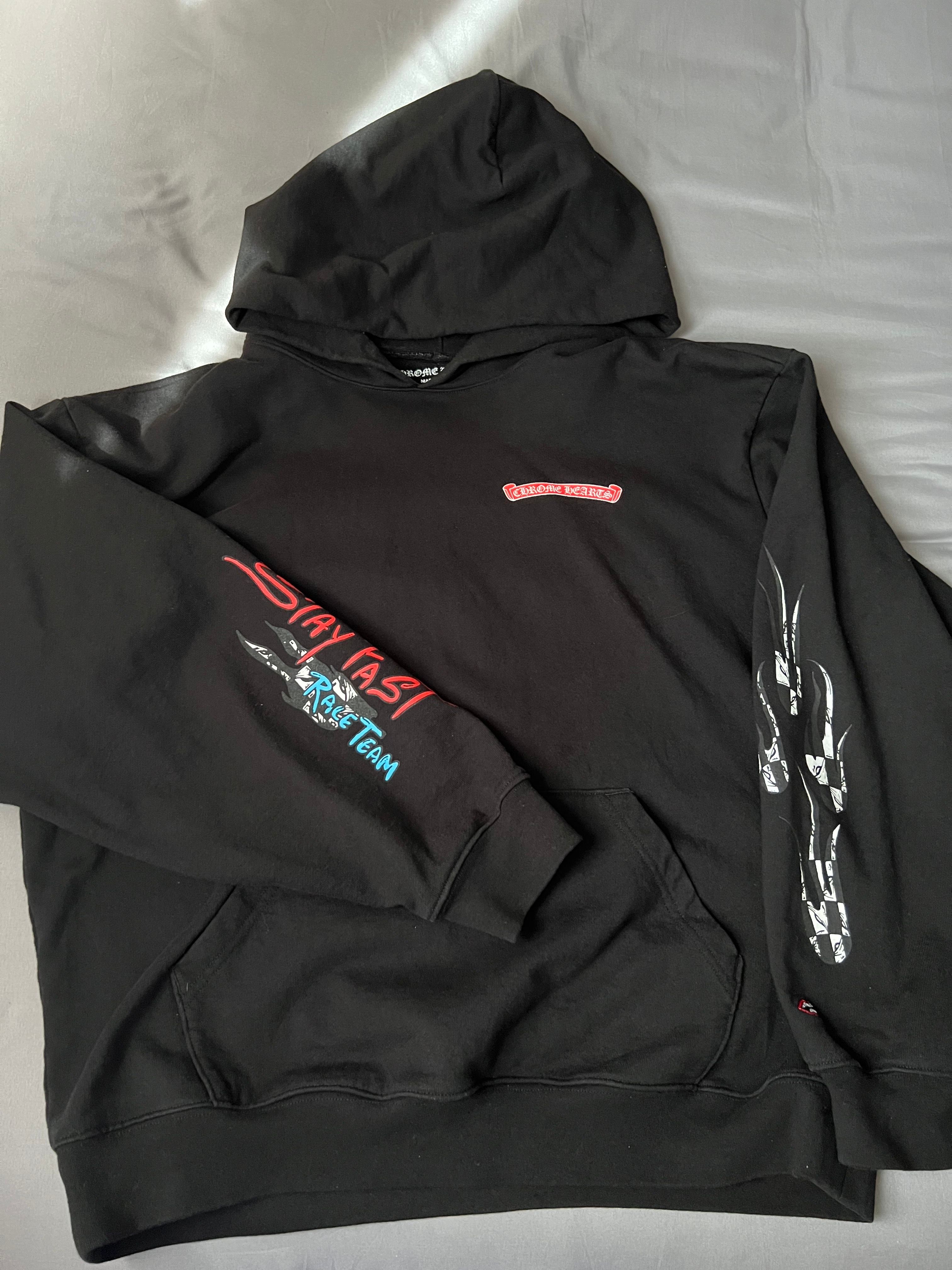 Chrome Hearts Matty Boy PPO Stay Fast Race Team Pullover Hoodie "Black"