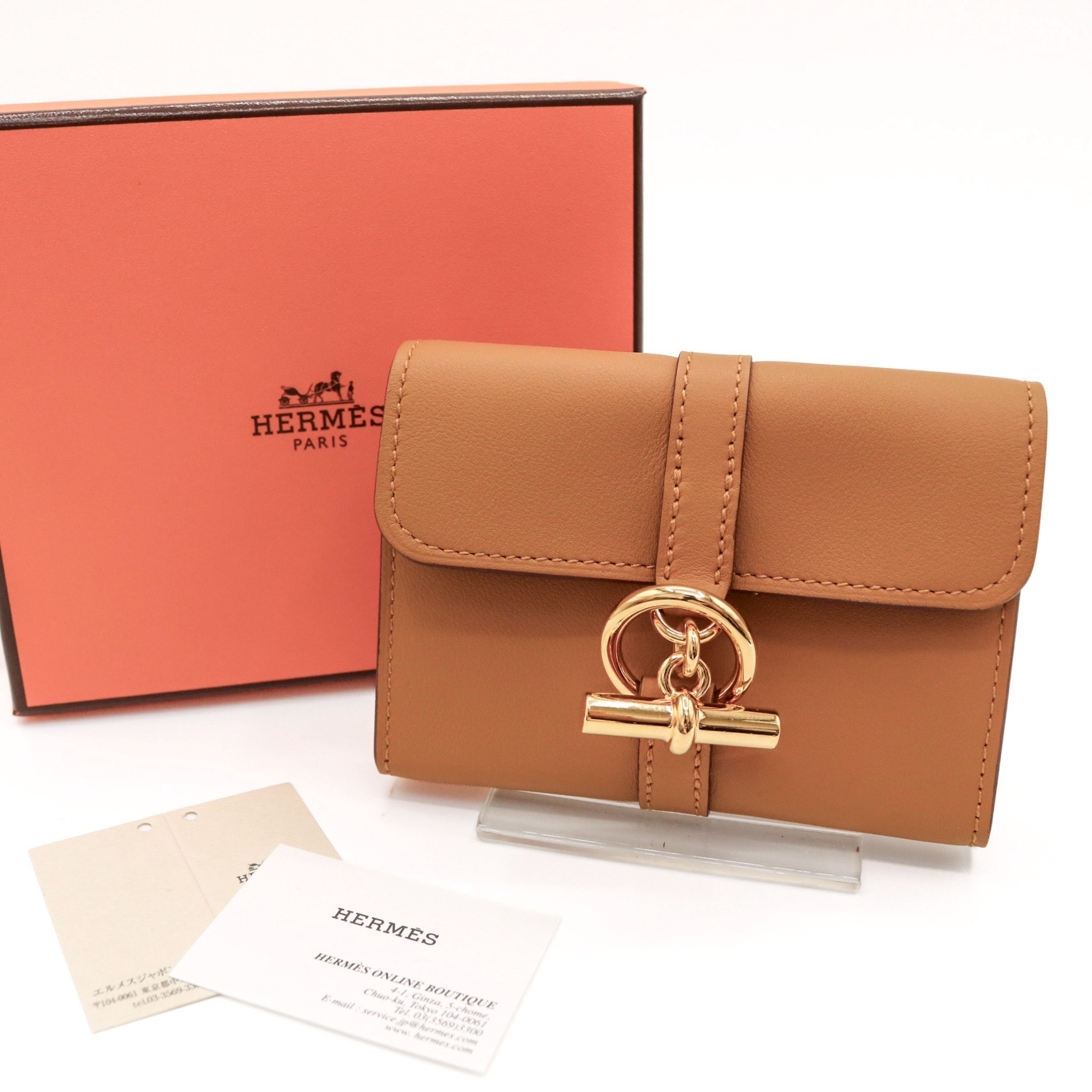 【極品】HERMES エルメス グレナン コンパクト 財布 W刻印 ブラウン