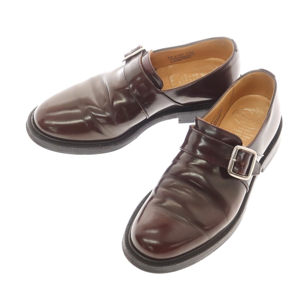 【中古】チャーチ CHURCH'S WREXHAM ポリッシュドバインダー モンクストラップ ドレスシューズ バーガンディ【サイズ6.5】【メンズ】