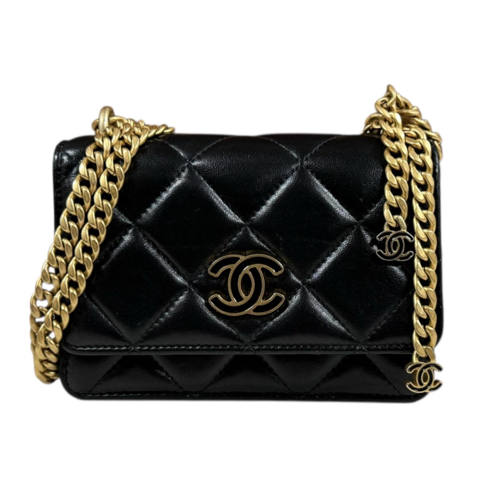 シャネル マトラッセ ショルダーバッグ ラムスキン AP2635 ブラック レディース CHANEL 中古