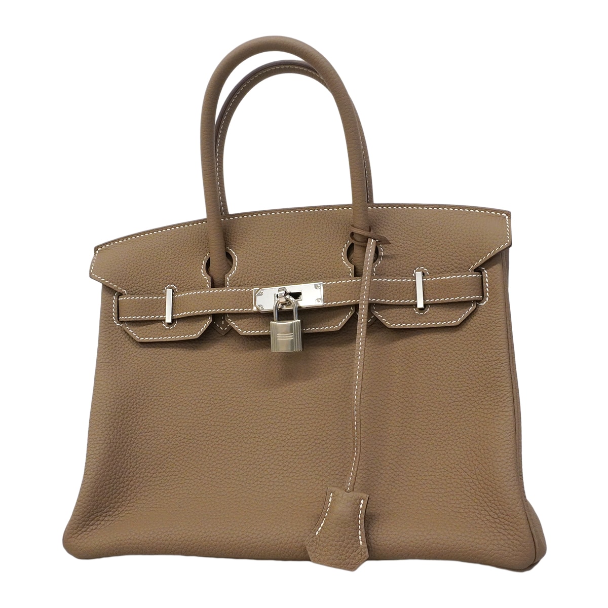 ★最終価格★SALE【6fa0039-g】エルメス ハンドバッグ バーキン30 トリヨンクレマンス エトゥープ シルバー金具 D刻印【中古】レディース