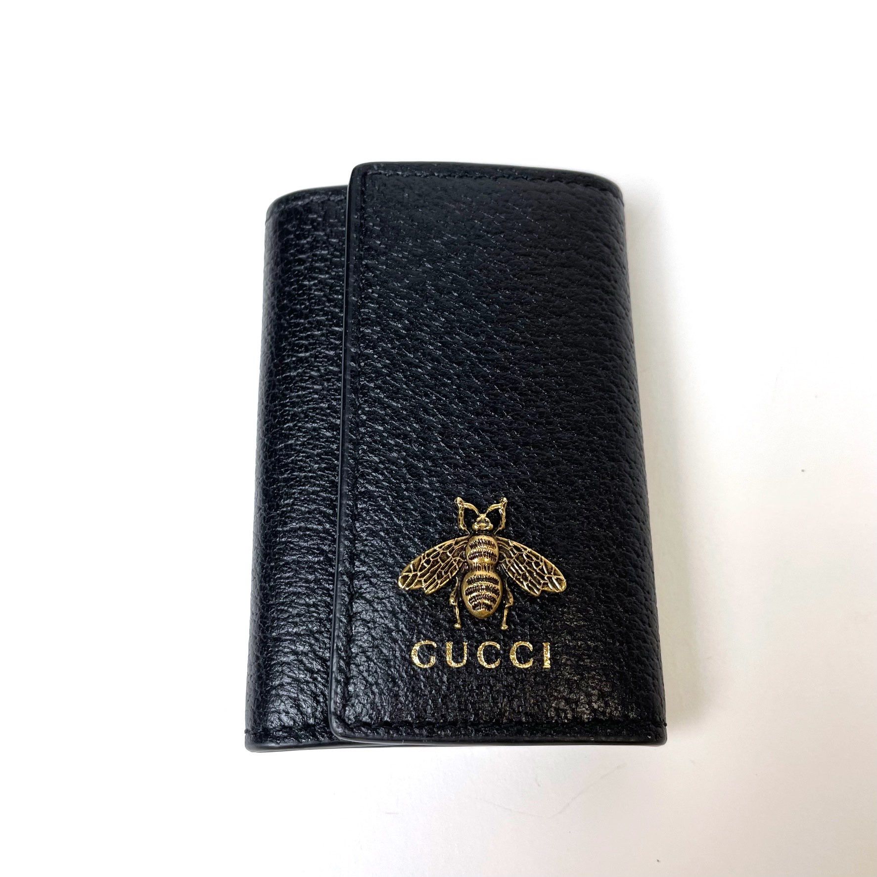 GUCCI Animalier Leather Key Case