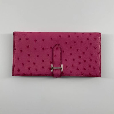 HERMES(エルメス) ベアンスフレ ウォレット 長財布 シルバー金具 ローズアザレ