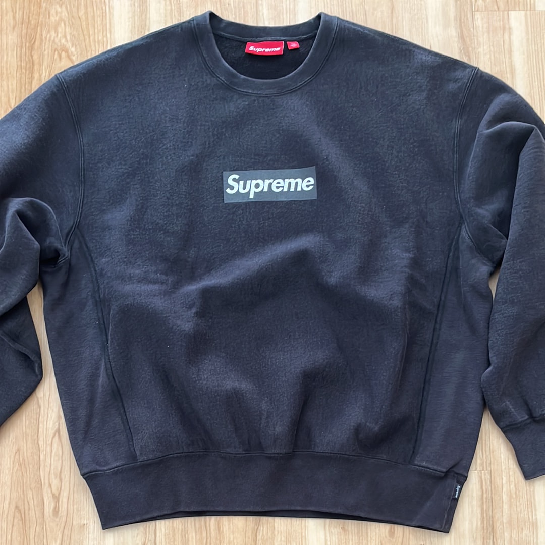 Supreme Washed Box Logo Crewneck "Black"