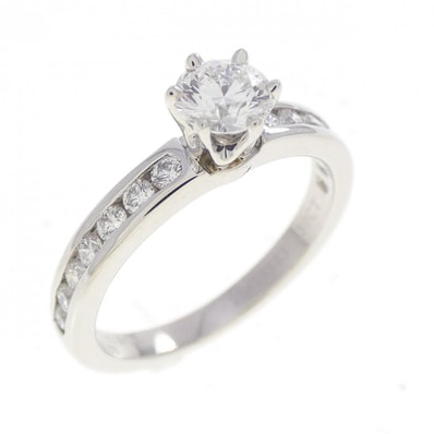 ティファニー ソリティア チャネルセッティング リング 0.30CT
