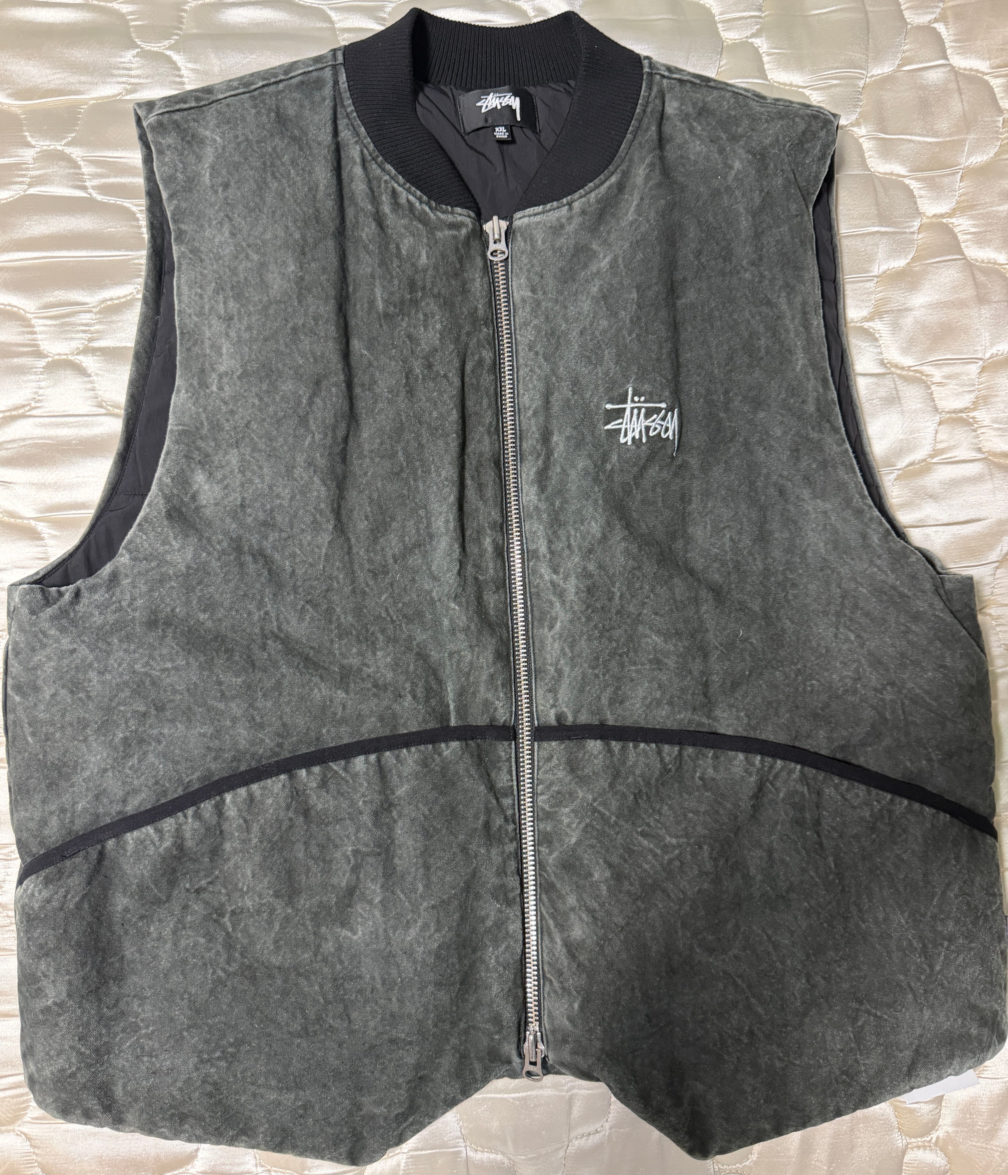 Stussy Washed Canvas Primaloft Vest "Black"