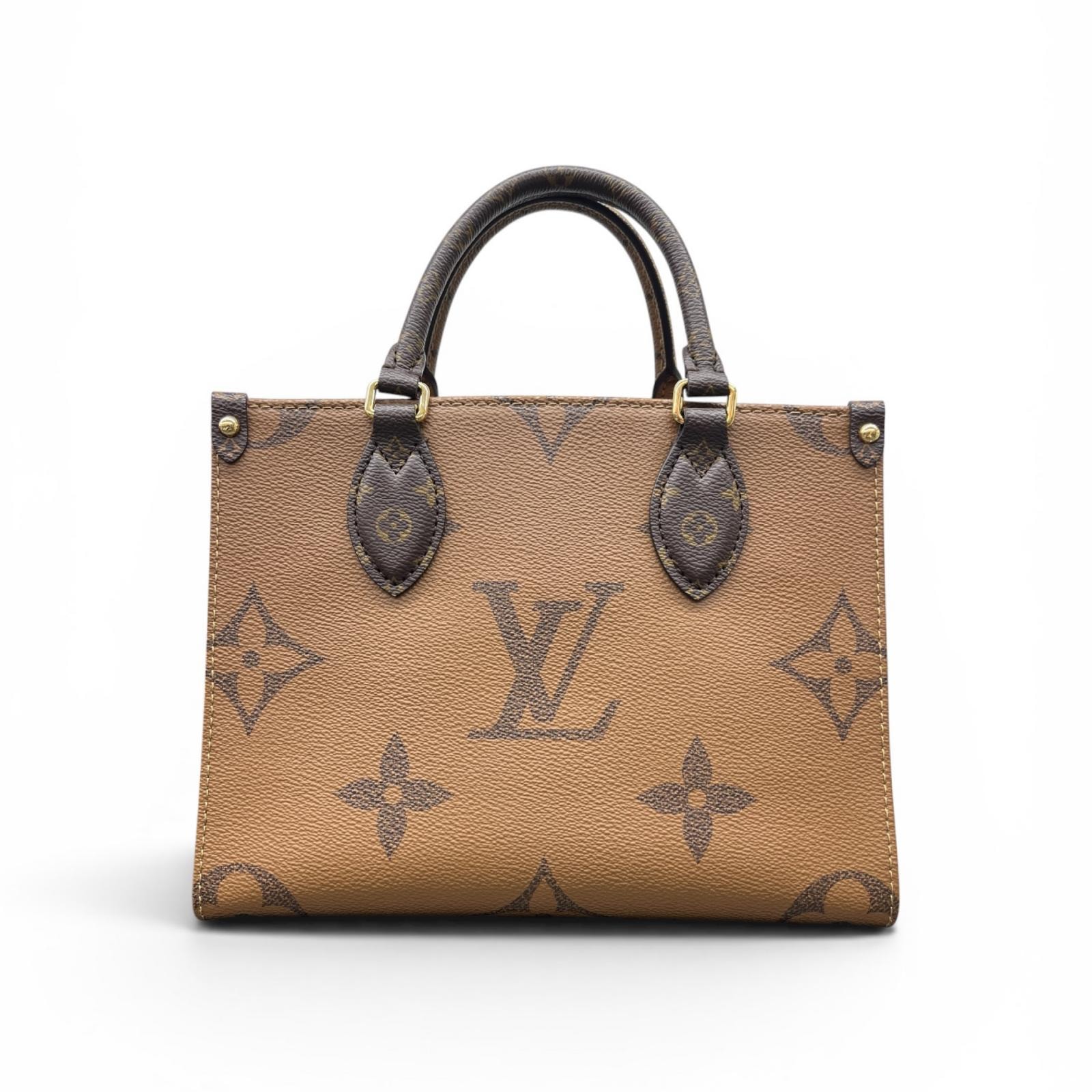 LOUIS VUITTON 展示品級美品 ルイヴィトン オンザゴーPM モノグラムアンプラント ジャイアント ハンドバッグ M46373 PVC レザー RFID確認済 LV SAランク 中古 鑑定済 ヴィトンバッグ【定価476,300円】