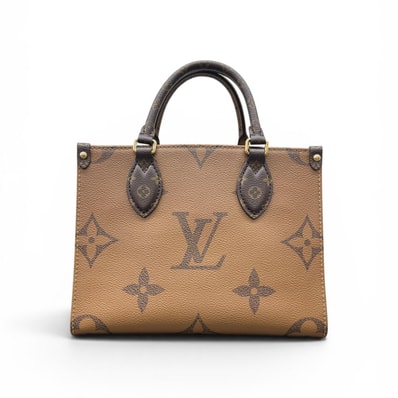 LOUIS VUITTON 展示品級美品 ルイヴィトン オンザゴーPM モノグラムアンプラント ジャイアント ハンドバッグ M46373 PVC レザー RFID確認済 LV SAランク 中古 鑑定済 ヴィトンバッグ【定価476,300円】