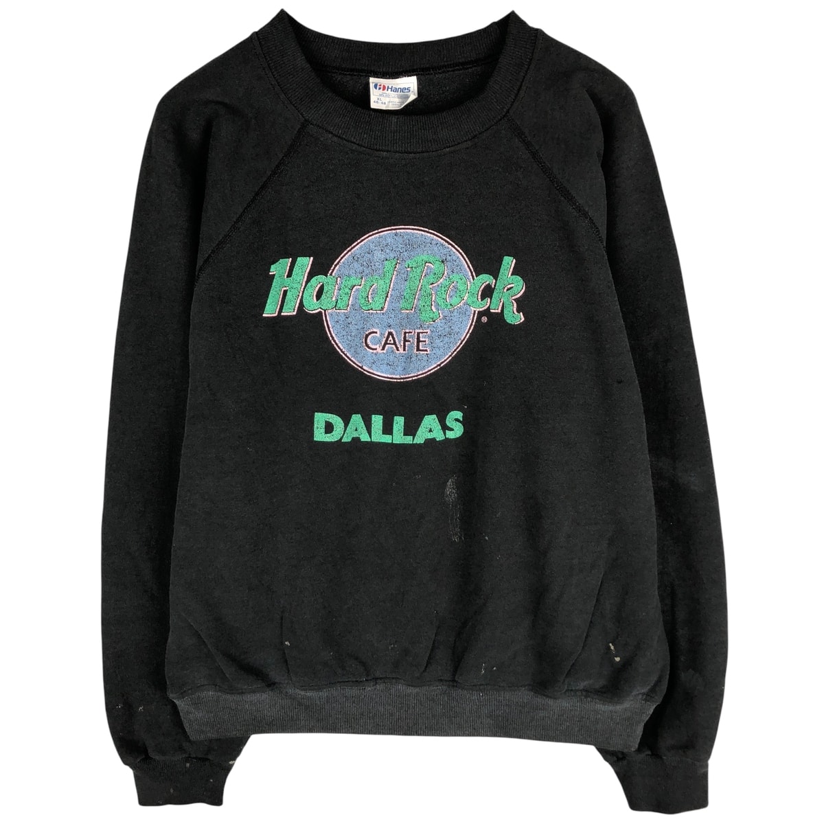 古着 80年代 ヘインズ Hanes HARD ROCK CAFE ハードロックカフェ アドバタイジング スウェットシャツ トレーナー USA製 メンズXL相当 ヴィンテージ/eaa601034