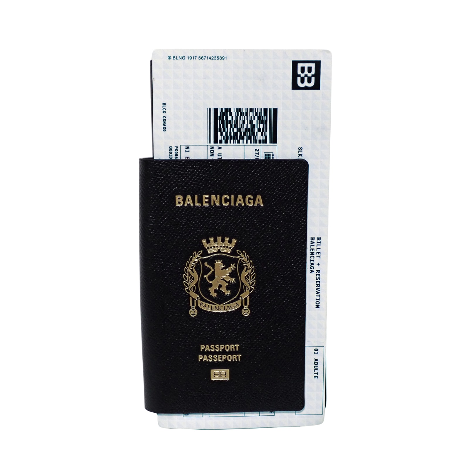 BALENCIAGA バレンシアガ  パスポート ロングウォレット 1チケット レザー  7877742AA3R1000  ブラック  メンズ 長財布