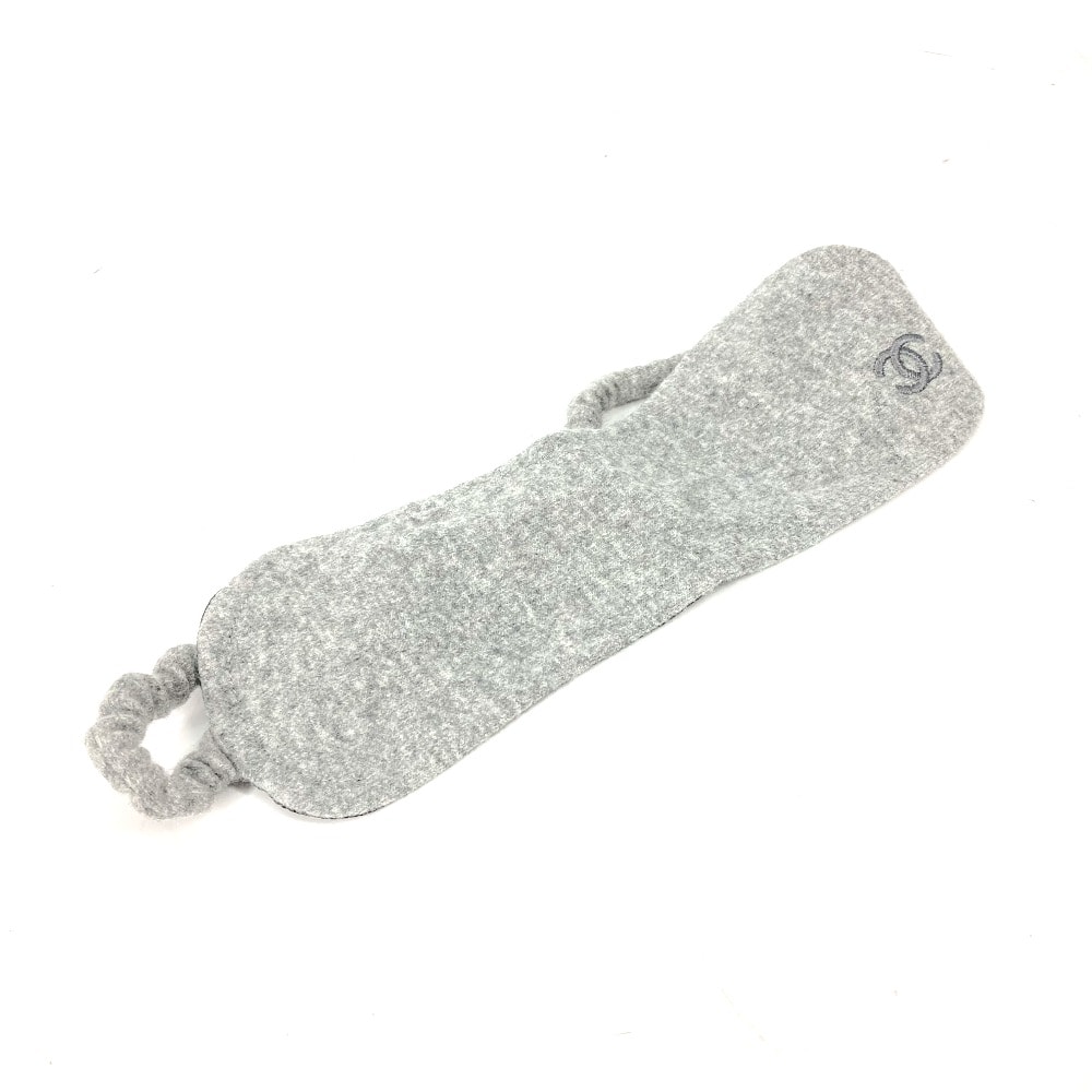 シャネル CHANEL CC ココマーク アイマスク トラベルグッズ 睡眠グッズ 雑貨 シルク グレー 美品